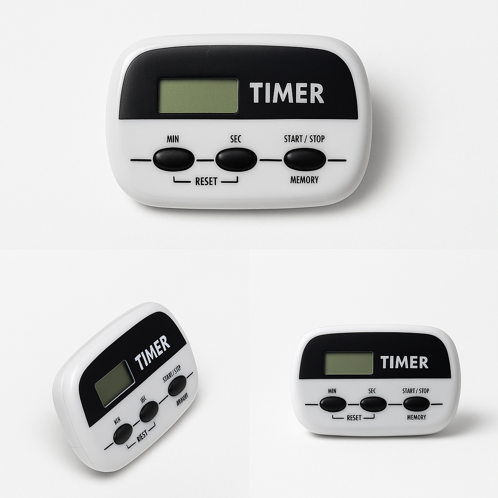 Cronometru digital cu magnet, Alb / Negru