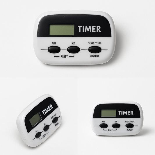 Cronometru digital cu magnet, Alb / Negru